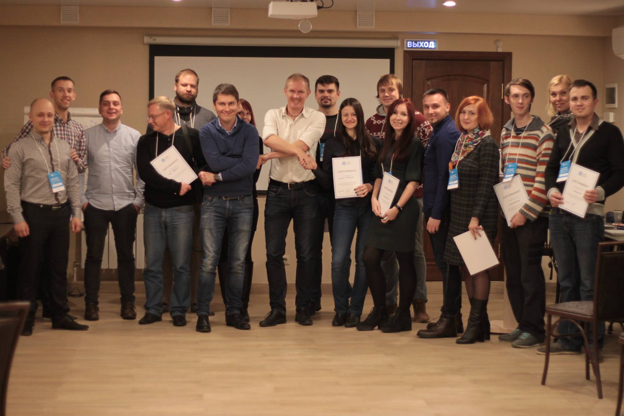 Sales training participants after the program